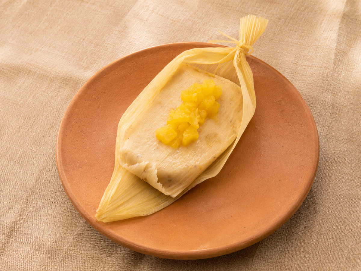 Sweet pineapple tamal for catering, Café de Olla San Francisco